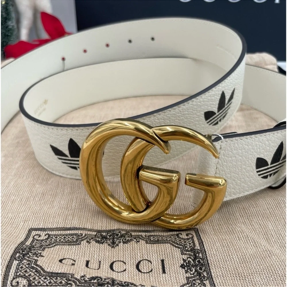 Unisex, Gucci, X Adidas, GG Marmont belt size 95 cm/38 inch made in Italy